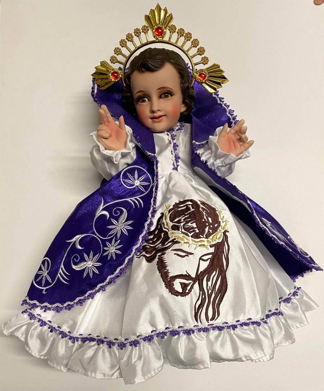 Embroidered Baby Jesus Outfit, Purple Gala Robe, Niño Dios Clothing - Etsy