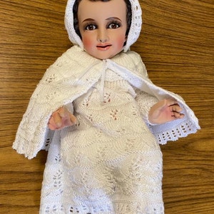 ROPON GALA BLANCO ,  Ropa de niño dios,Baby Jesus dress , Traje de niño dios , Baby Jesus clothes , Baby jesus out fit , Vestido nino dios