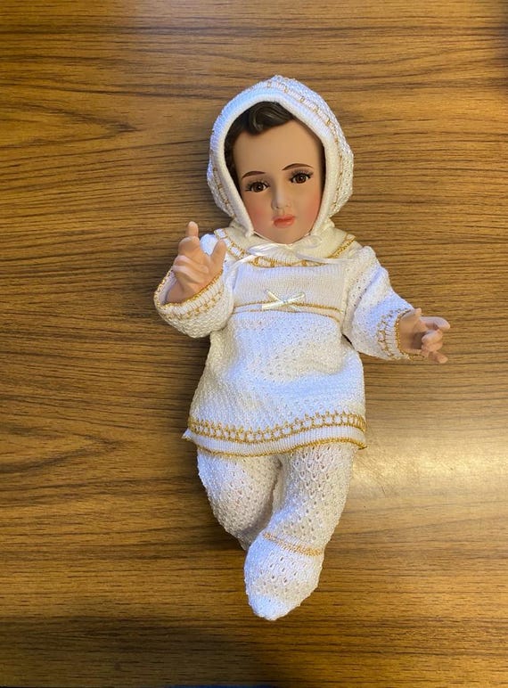 Jesús Ropon NiÃ±o Dios Tejido Ropon Tejido BLANCO ORO Ropa De Niño
