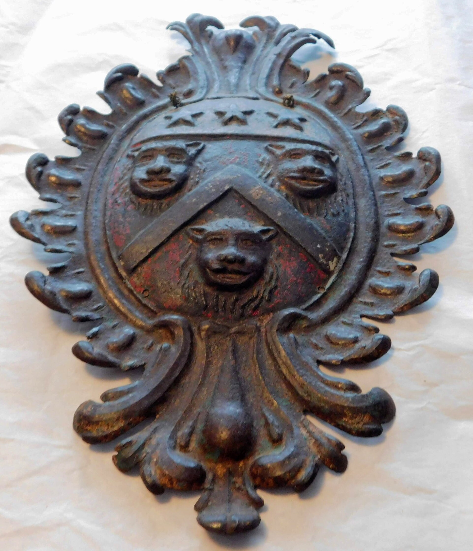 Antique Metal Family Crest or Coat of Arms Plaque Rustic Etsy