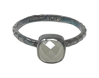 Lori Bonn Silver 925 Moonstone Hammered Ring