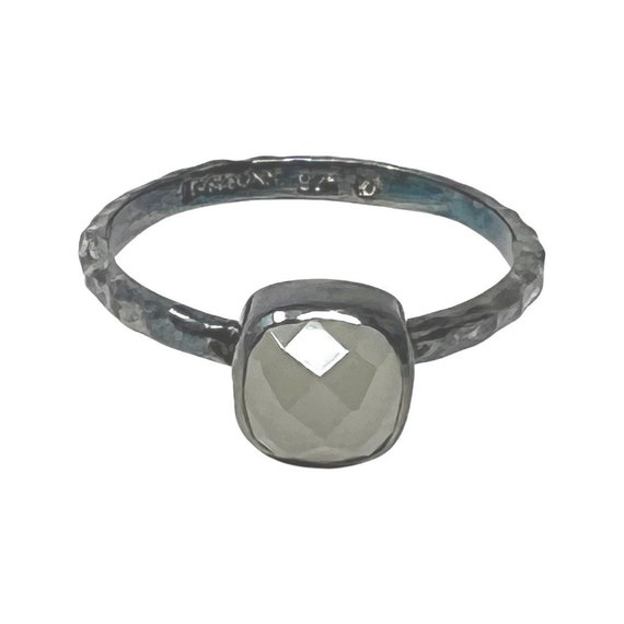 Lori Bonn Silver 925 Moonstone Hammered Ring - image 1