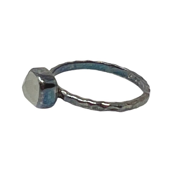 Lori Bonn Silver 925 Moonstone Hammered Ring - image 4