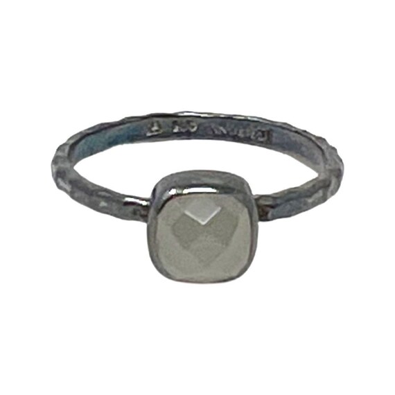 Lori Bonn Silver 925 Moonstone Hammered Ring - image 2