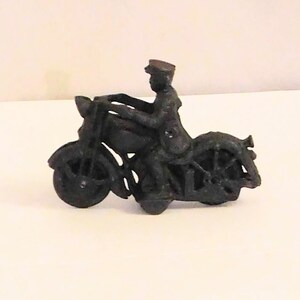 Vintage Cast Iron Motorcycle with Rider