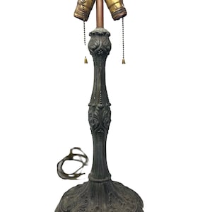 Antique J.A. Whaley & Co. Leaded Glass Table Lamp Base 20th Century Library Dining Side Table Office Art Nouveau Art Deco Circa 1900s