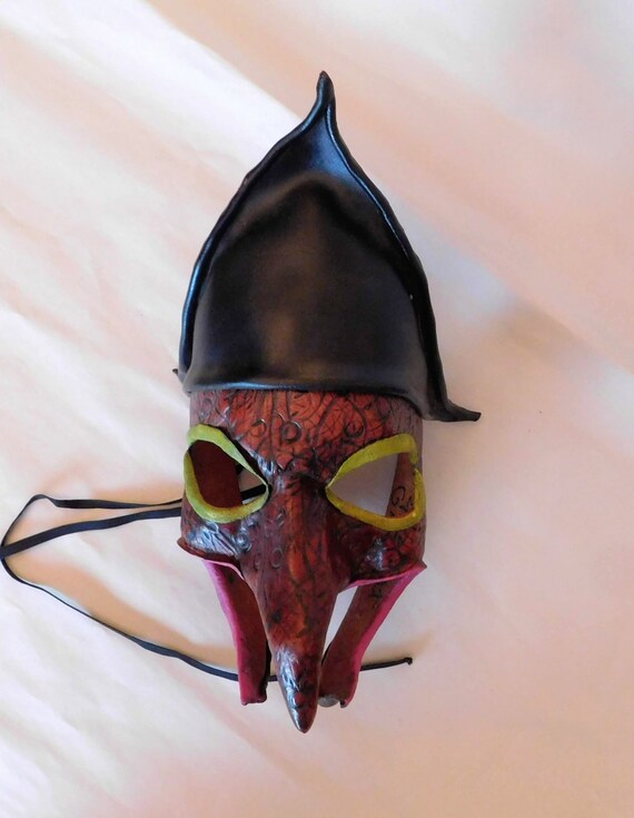 Vintage "Jimbo" Gibeault Mardi Gras Leather Mask