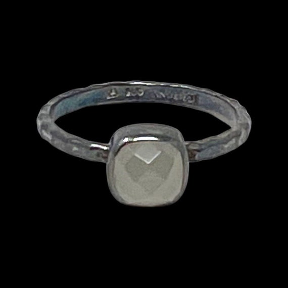 Lori Bonn Silver 925 Moonstone Hammered Ring - image 5