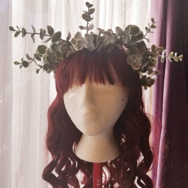 Frosted Succulent Winter Fairy Flower Crown Headdress