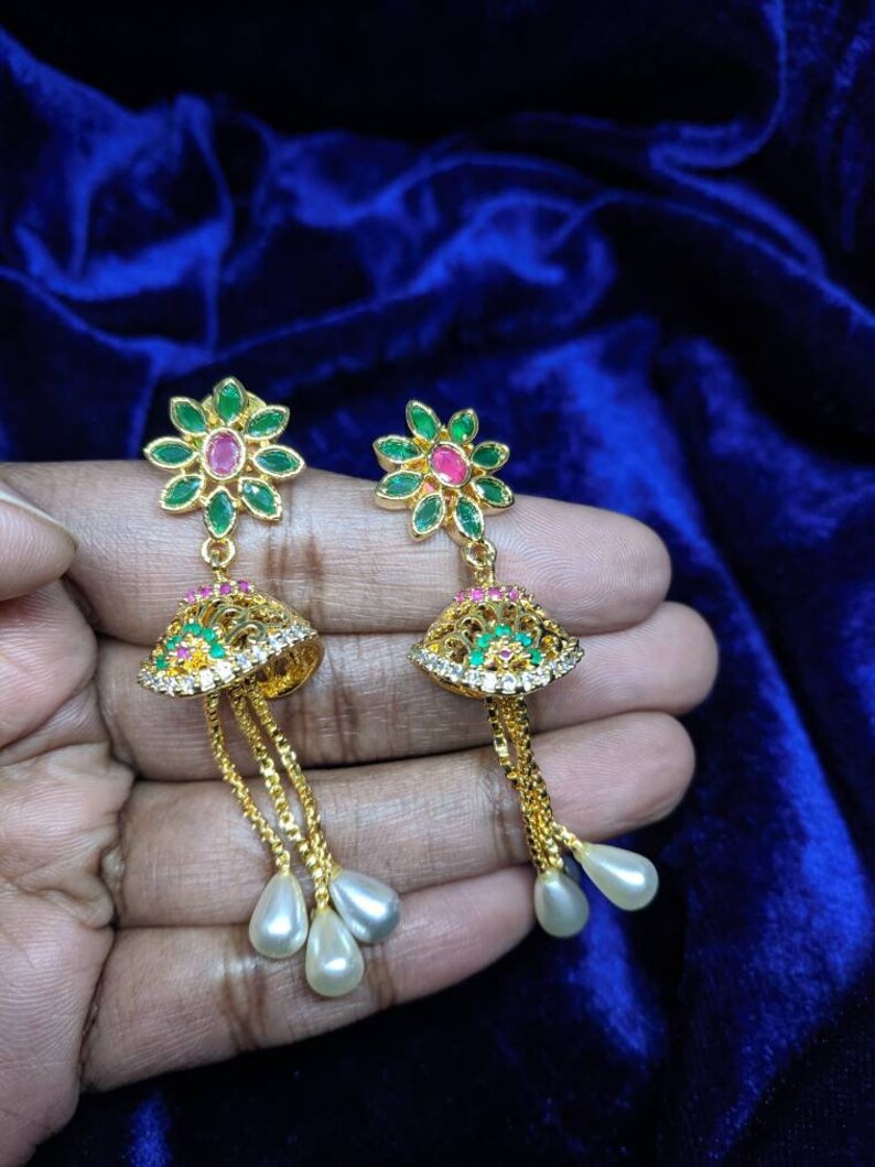 Cz stones necklace Indian bridal jewelry Imitation jewelry Artificial jewelry