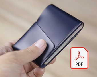 EURO sized leather wallet pattern | Minimalist leather wallet PDF template | slim wallet digital pattern | functional wallet | men's wallet