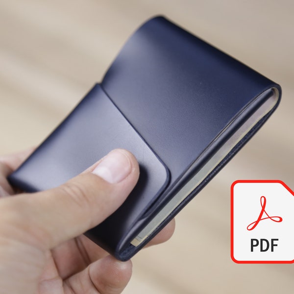 EURO sized leather wallet pattern | Minimalist leather wallet PDF template | slim wallet digital pattern | functional wallet | men's wallet
