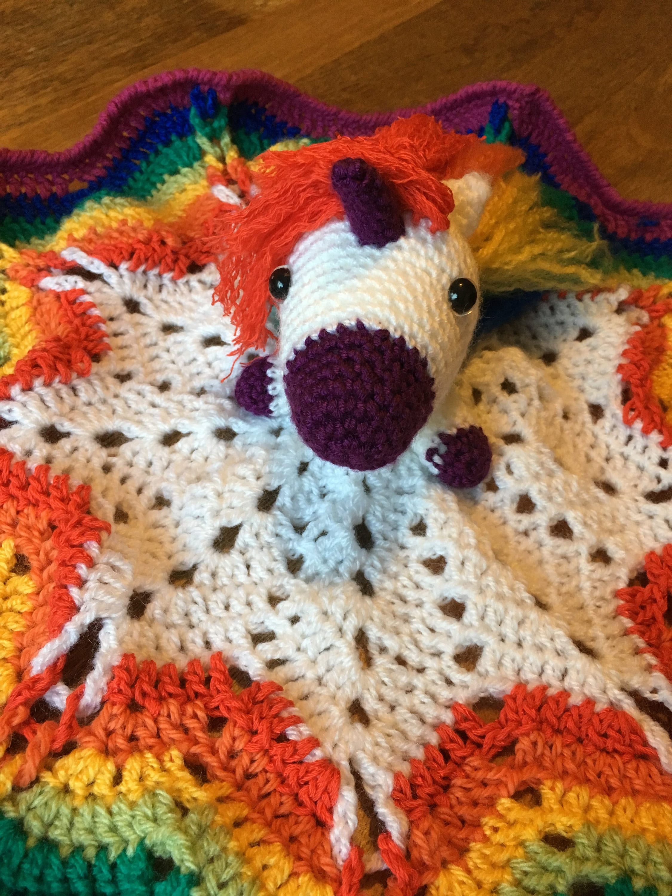 Rainbow Unicorn Security Blanket Crochet Pattern Etsy UK