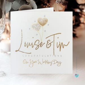 Wedding day card - Add any Names - Personalised wedding card - Option to add a personalised message verse inside card