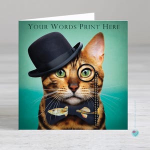 Carte chat du Bengale - carte d'anniversaire personnalisée pour homme femme - carte chat drôle - carte de remerciement chat - carte de fête des mères ou des pères du chat