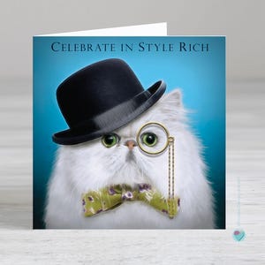 Carte d'anniversaire personnalisée pour amoureux des chats - drôle de carte d'anniversaire de chat - carte d'anniversaire pour un homme - carte de chat mâle - carte de fête des pères