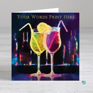Carte d'anniversaire personnalisée femme homme 18e 21e anniversaire 30e ami spécial nièce cousin soeur belle-fille petite-fille tante cocktail