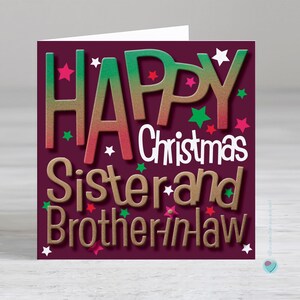 Happy Christmas Sister and Brother-in-law card - Option to add a personalised message inside