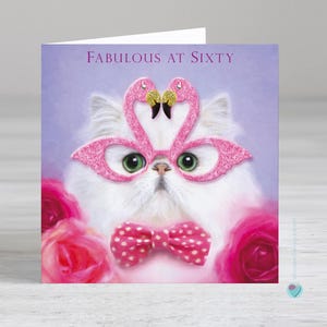 Carte du 60e anniversaire - Carte du 60e anniversaire pour femme - Carte du 60e anniversaire pour homme amusante - Fabulous at Sixty - Possibilité d'ajouter un message personnalisé à l'intérieur