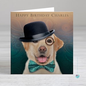 Carte d'anniversaire personnalisée drôle de chien mâle femelle - carte de chien labrador pour toutes les occasions - carte d'anniversaire pour hommes garçons - carte du chien