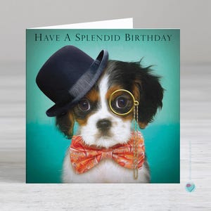 キャバリア キング チャールズ スパニエルの犬用カード - 男性への誕生日カード - 犬の誕生日カード - 中にパーソナライズされた印刷メッセージを追加するオプション