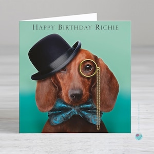 Carte chien teckel pour toutes les occasions - carte d'anniversaire pour garçon - carte d'anniversaire pour homme - carte de fête des pères - carte du chien