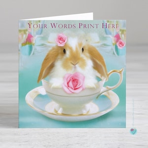 Carte d'anniversaire pour fille et femme - carte d'anniversaire pour femme enfant ou adulte - carte de lapin personnalisée pour toutes les occasions - cartes personnalisées pour femme