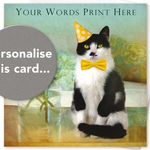Carte Danniversaire De Chat Personnalisee Pour Fille Etsy France