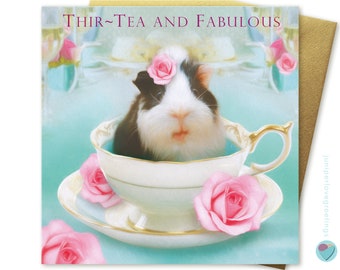 30th 40th 50th 60th 70th 80th 90th Birthday Card women Mum Nan Niece Cousin Aunt Mother Sister Daughter in law Friend Guinea PIg Tea lover