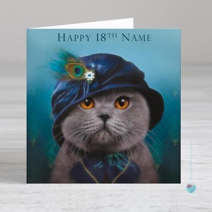 Carte 18e anniversaire femme ou homme - cartes personnalisées 18e anniversaire - cartes d'anniversaire d'âge important - carte à ou de l'amoureux des chats - Royaume-Uni