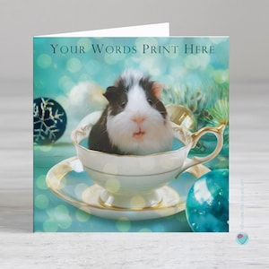 Carte de Noël personnalisée avec un cochon d'Inde - petite-fille maman papa épouse fille petit-fils nan nièce filleule amis de la famille