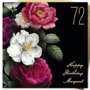 Personalised Birthday Card for Women 18th 21st 30th 40th 50th 60th 70th 80th 90th ADD AGE NAME Flowers Floral Juniperlove Greeting uk