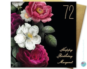 Personalised Birthday Card for Women 18th 21st 30th 40th 50th 60th 70th 80th 90th ADD AGE NAME Flowers Floral Juniperlove Greeting uk