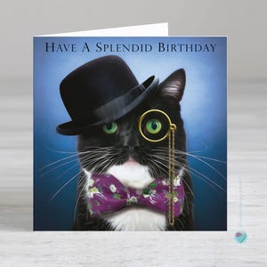 Carte d'anniversaire pour filles garçons hommes femmes - Passez un excellent anniversaire - Facultatif - Ajoutez votre propre message/verset à l'intérieur de ou de la part d'un amoureux des chats