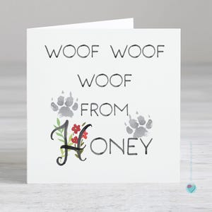 Carte de remerciement du chien - carte d'anniversaire du chien - fête des pères du chien - fête des mères du chien - promener le chien merci