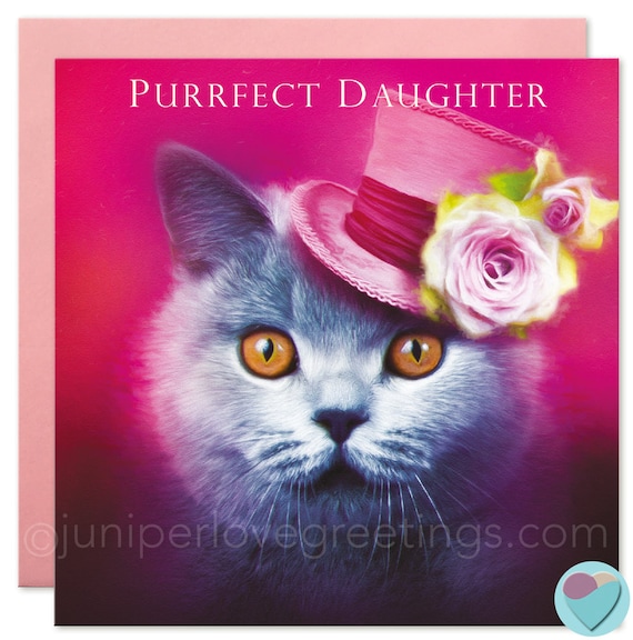 British Shorthair Cat Card DAUGHTER Birthday Or Thank You