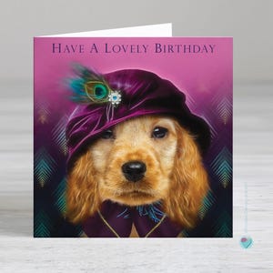 Carte d'anniversaire pour chien cocker - carte d'anniversaire pour fille - carte d'anniversaire pour femme - carte d'anniversaire pour femme - cadeau d'anniversaire pour amoureux des chiens