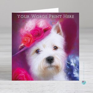 Carte de chien West Highland White Terrier - Anniversaire personnalisé pour femme - carte d'anniversaire pour femme - carte d'anniversaire pour femme - carte d'amoureux des chiens