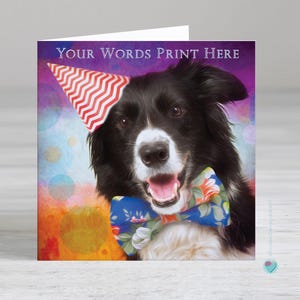Carte d'anniversaire pour chien border collie - carte de joyeux anniversaire pour amoureux des chiens - carte d'anniversaire pour garçons - carte d'anniversaire du chien - carte d'anniversaire chien papa