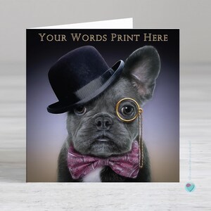 Carte d'anniversaire personnalisée pour lui garçons hommes femmes - carte du 60e anniversaire - carte d'anniversaire bouledogue français - carte de fête des pères - carte du chien
