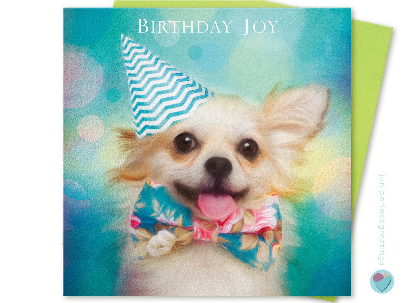 plus envelope. 5x7 inches Personalised Chihuahua birthday card 