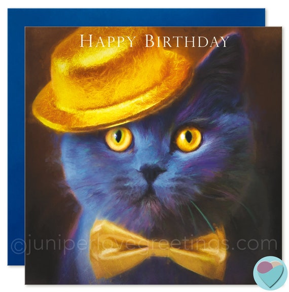 British Shorthair Cat Card Birthday Kitten Lover