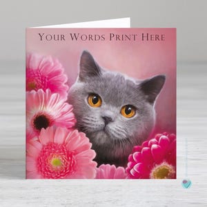 Carte de voeux personnalisée British blue shorthair pour anniversaire, fête des mères, fête des pères, merci beaucoup de penser à vous Juniperlove France