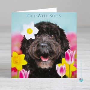 Carte de rétablissement - carte de rétablissement pour un chien - carte envoyée ou envoyée par un amoureux des chiens - Possibilité d'ajouter un message personnalisé imprimé ou un verset à l'intérieur