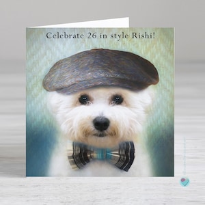 Carte d'anniversaire personnalisée pour homme femme - carte d'anniversaire pour lui elle - carte pour chien mâle pour toutes les occasions - carte pour chien rigolote - carte pour chien bichon frisé