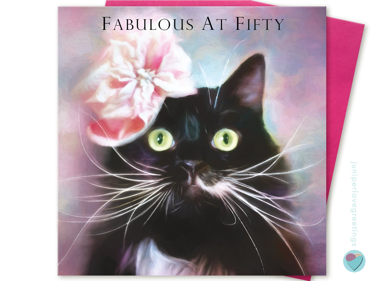 50th Birthday Card post card Cat Lover Kitten Love Girls Women | Etsy