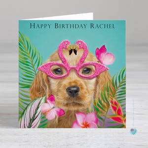 Carte d'anniversaire personnalisée filles femmes hommes maman papa nan tante mari épouse nièce cousin ami petite-fille soeur belle-fille amoureux des chiens