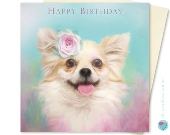 Friend Birthday Card  HAPPY BIRTHDAY! or PERSONALISED Option Sister Daughter in law Mum Niece Nan to or from Chihuahua Dog lover Juniperlove