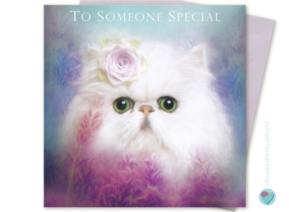 Cat Card Anniversaire Blanc Persan Chinchilla Cat Men Femmes Etsy Cat Card Anniversaire Blanc Persan Chinchilla Cat Men Femmes Etsy