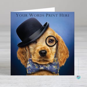 Carte d'anniversaire pour homme ou femme - carte pour chien cocker - carte d'anniversaire personnalisée - carte drôle pour un amoureux des chiens - carte d'anniversaire pour papa chien